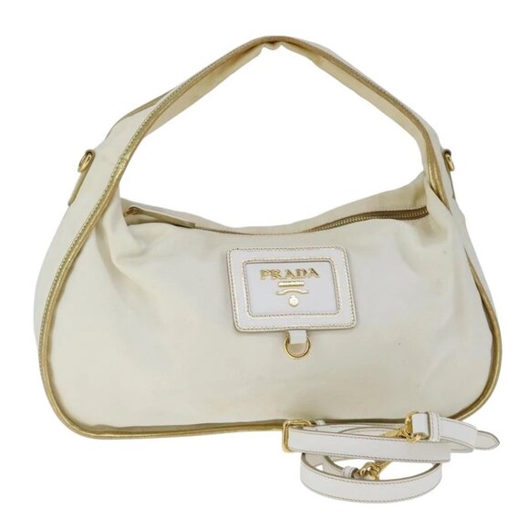PRADA Hand Bag Nylon 2way White Auth 101889 - Picture 1 of 16
